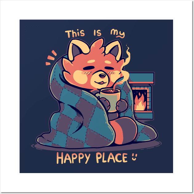 Happy Place at the Fireplace Wall Art by TechraNova